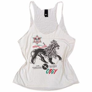 Obey Lion Print Lightweight Tank Top